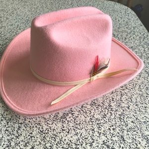 Vintage Pink Wool Cowgirl Hat